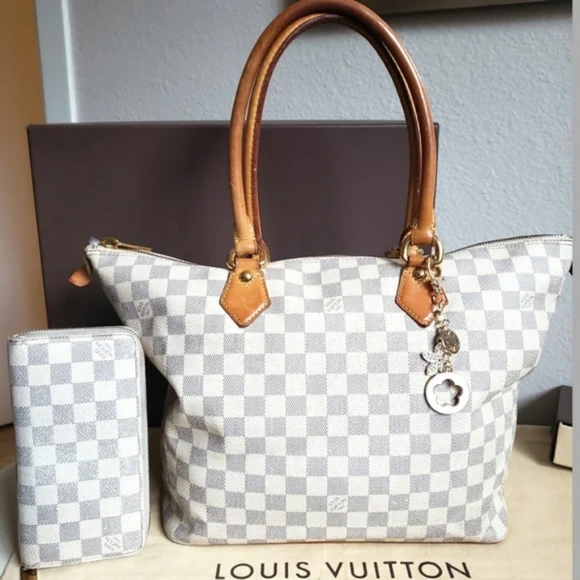 Louis Vuitton Damier Azur Saleya MM Bag & Matching Zippy Wallet - Picture 16 of 16